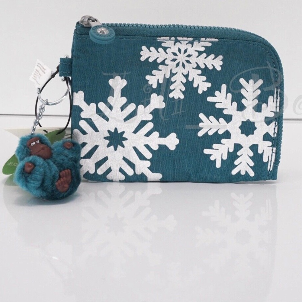 Kipling Gardenia Small Pouch Polyamide Snowflake Glitz Teal Silver 34